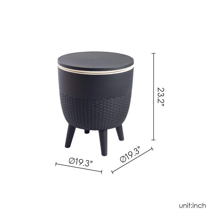 Lagoon Cancun Resin Outdoor 2In1 Side Table and Cooler Wayfair